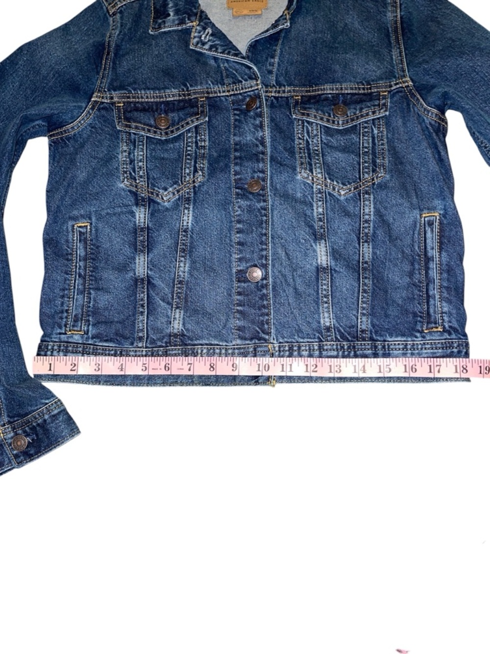 American Eagle Outfitters Light Wash Denim Jacket - Pale Blue Size Medium NWT - Picture 11 of 12